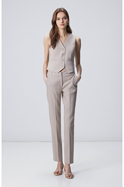 Network Vizon Basic Dar Paça Metal Aksesuarlı Pantolon