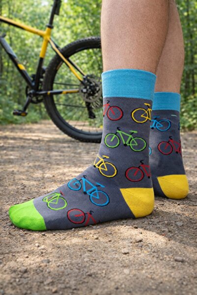 Funnysocksonline Bisiklet Desenli Renkli Unisex Çorap – Sportif ve Eğlenceli ...