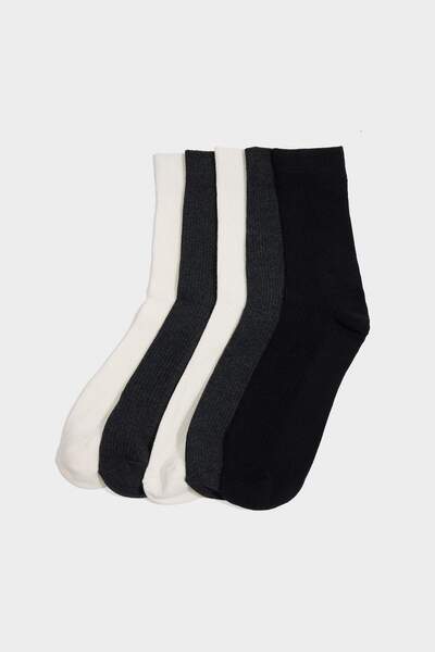 DeFacto Men's 5-Pack Cotton Long Socks G2109Axns
