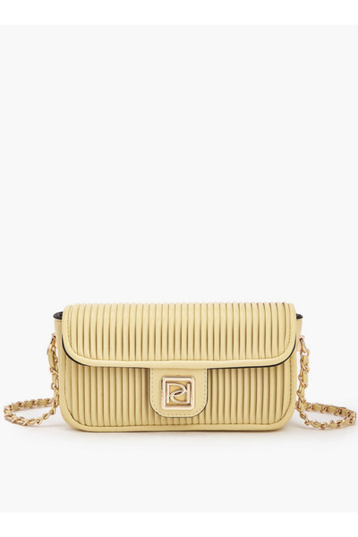 Paprika Pleated Crossbody Bag with Chain Strap