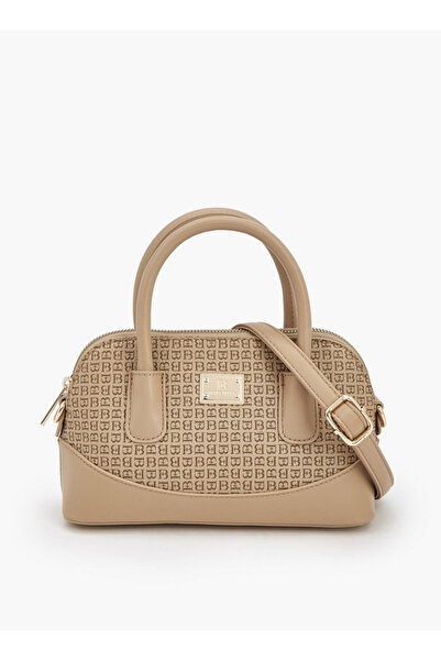 Flora Bella by Shoexpress Monogram Print Satchel Bag with Detachable Strap
