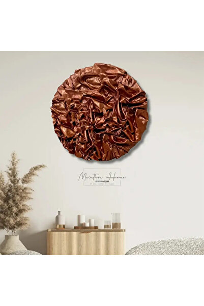 MAİNTHEAHOME Dokulu Yuvarlak Alçı Tablo Sis Dalgası | El Yapımı 3D Dekoratif ...