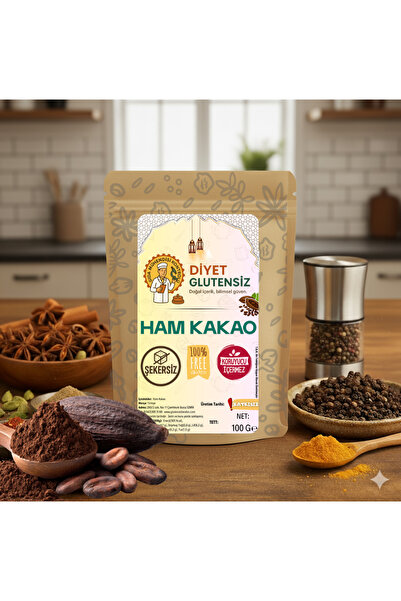 Diyet Glutensiz Glutensiz Ham Kakao 100 g – Kek, Brownie, Kurabiye ve Tatlıla...
