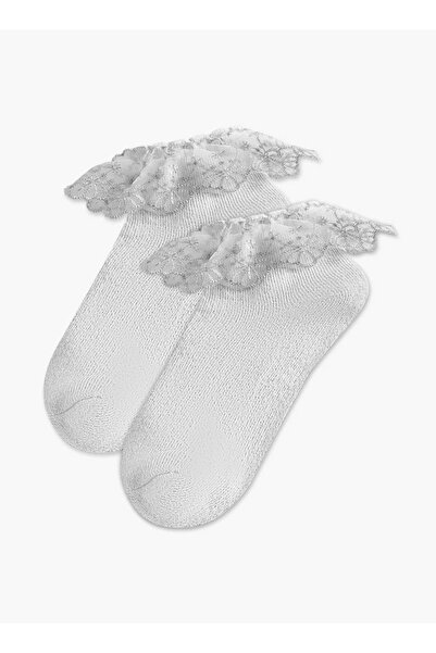 Flora Bella by Shoexpress Pack of 2 Girls Socks Embroidered Frill Hem Ramadan...