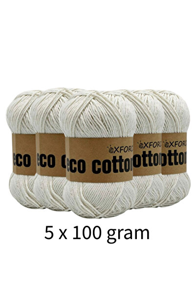 Oxford İplik 5'li Paket Eco Cotton - 100 gram 200 metre %100 Rejenere Pamuk Ö...