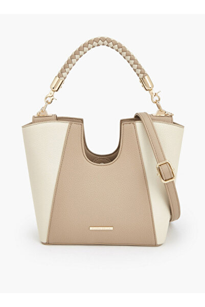 Flora Bella by Shoexpress Textured Satchel Bag with Braided Handle