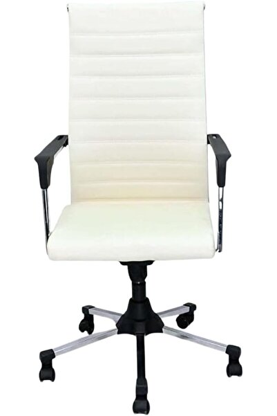 Afifa Furniture White & Black Office Chair – Ergonomic Chair with Adjustable ...
