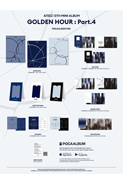 tays store ATEEZ - [GOLDEN HOUR : Part.4] Mini POCAALBUM Ver. (RANDOM) Albüm