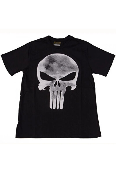 Atlantis The Punisher Vintage Logo Tişört Siyah