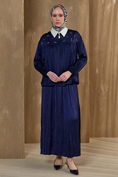 Setrms Boncuk Detaylı Saten Ceket