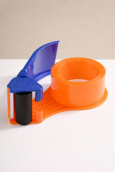 WDA موزع شريط لاصق مع حامل لفافة بعرض 5 سم، برتقالي وأزرق