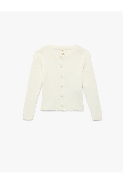 Koton Cardigan cu mânecă lungă guler rotund modal tricotaj cu nasturi în ames...