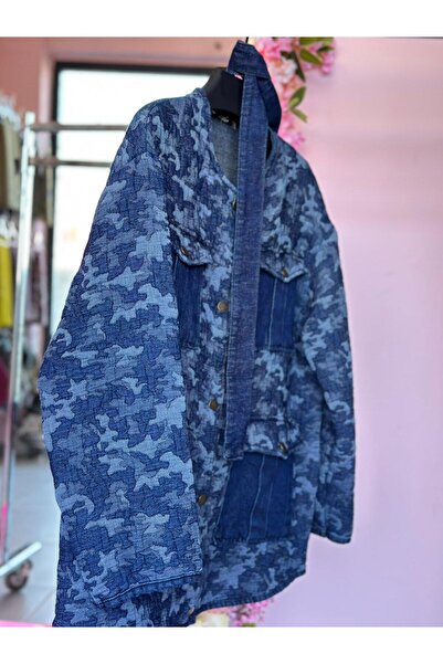 SEVİLEN Büşra Nur Boutigue Kamuflaj Desenli Kot Ceket