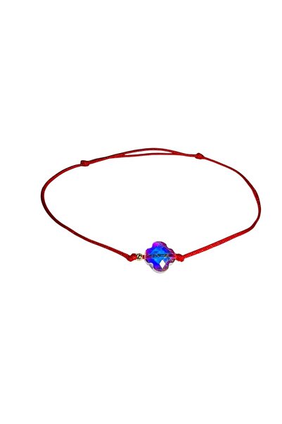 Zephyrs Bijoux Cord bracelet with 14k gold ball and crystal.