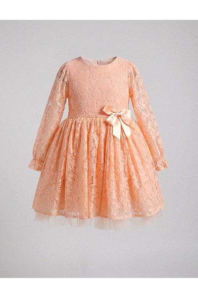 MiniKids Sandy lace dress, coral