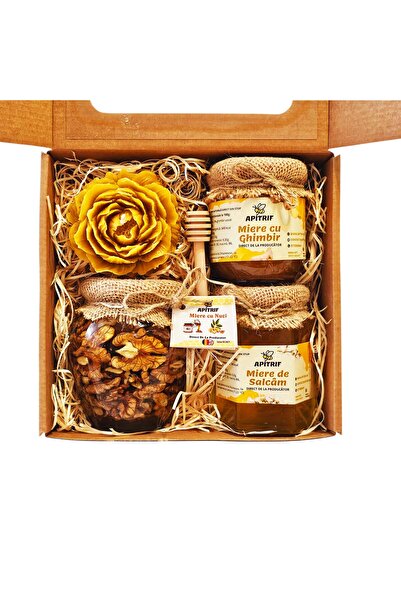 APITRIF Gift with Honey and Beeswax Candle