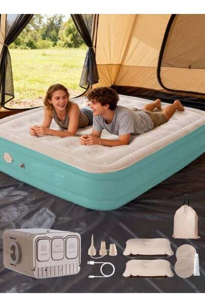 GOG Double Height Air Mattress with Built-in Pump, One-Button Quick Inflate/D...