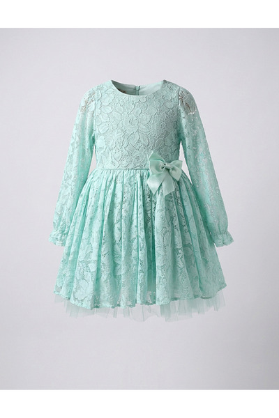 MiniKids Sandy lace dress, green
