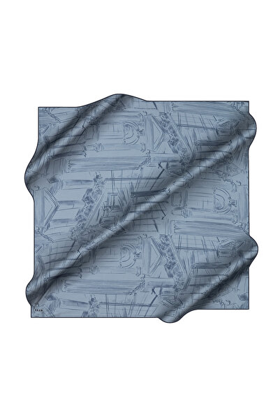 Aker Dark Blue 90X90 Silk Crepe Satin Scarf