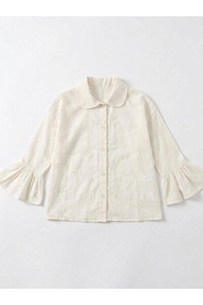 Daisy Dolly Cămașă pentru fete cu broderie și detaliu la mâneci