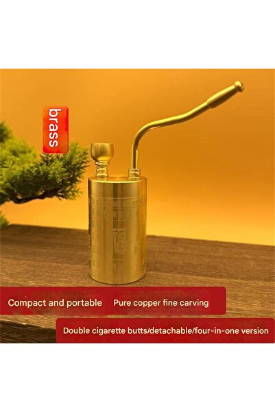 Choice غليون شيشة من النحاس الخالص من جينسي، غليون مائي، منحوت بدقة بنمط مئة ...