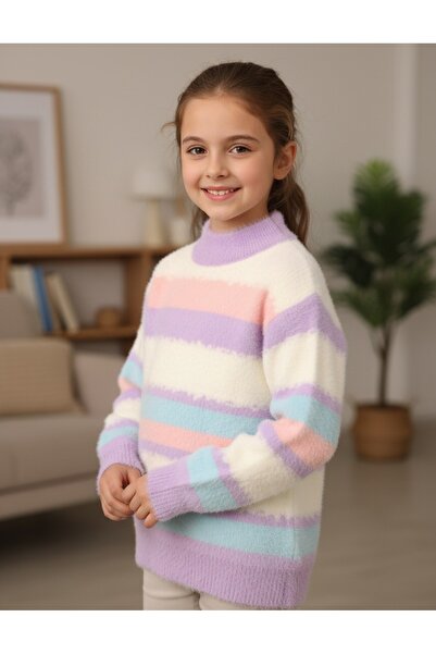 MiniKids Pulover Mohair, Colors, mov-alb-roz