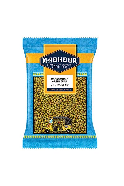 MADHOOR Moong Whole Whole Skin-On Green Vigna Radiata Bean Grains (1kg)