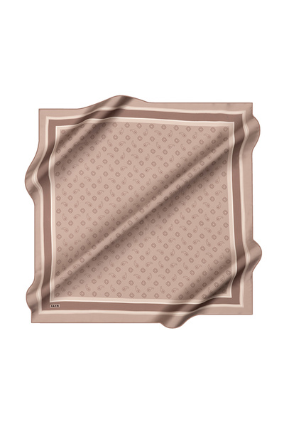 Aker Light Brown 90X90 Silk Crepe Satin Scarf