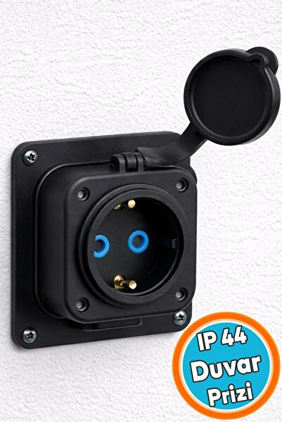 NZB Single Black Rubber Wall Socket 16A Durable Body Safe Electrical Socket I...