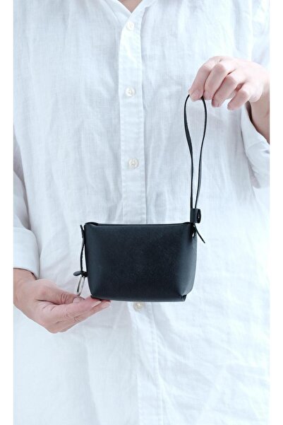 Leathur ORİ MİNİ Siyah Deri Charm Çanta