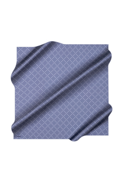 Aker Dark Blue 90X90 Silk Crepe Satin Scarf