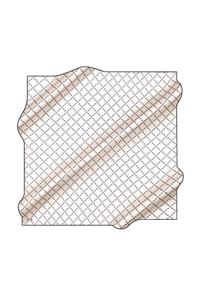 Aker White 90X90 Silk Crepe Satin Scarf