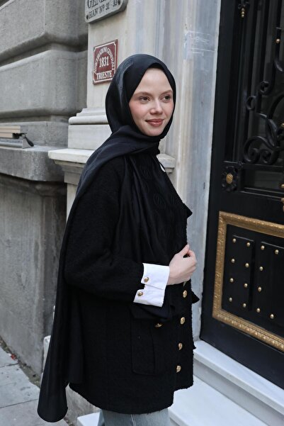 Şalland Na'I Pure S Pattern Shawl Black