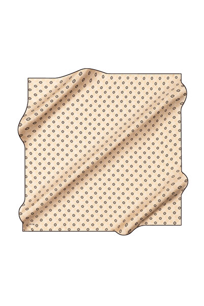 Aker Open Bone 90X90 Silk Crepe Satin Scarf