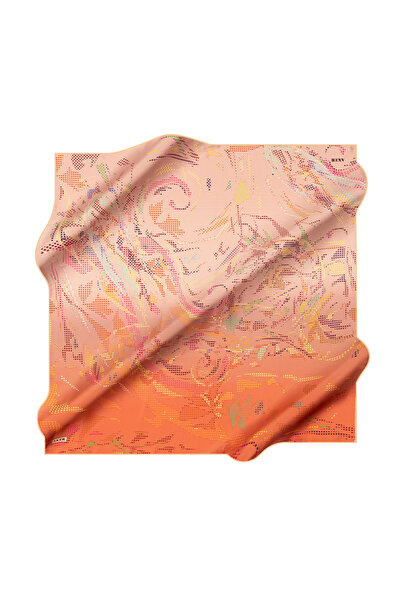 Aker Orange 90X90 Silk Crepe Satin Scarf