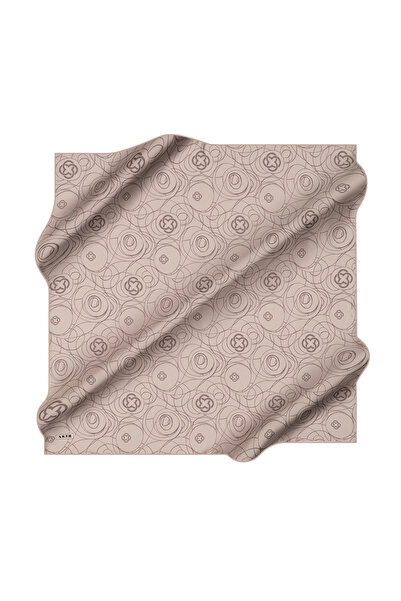 Aker Silver 90X90 Silk Crepe Satin Scarf