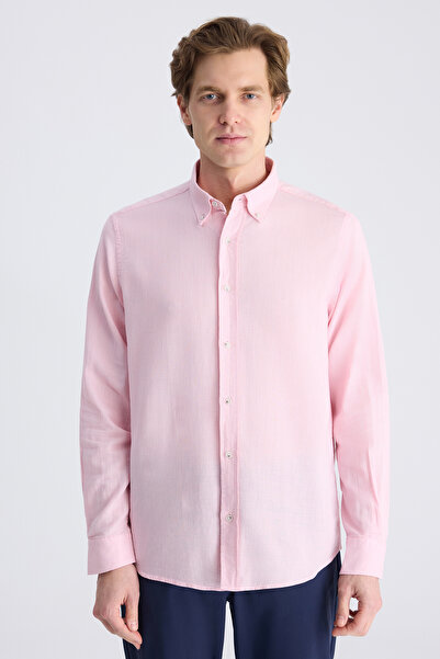 D'S Damat Ds Damat Comfort Pink Dobby 100% Cotton Shirt