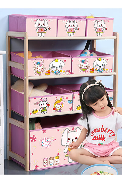 Leon Lifestyle 4-Tier Wooden Children's Toy Organizer - Blue Car Design Stora...