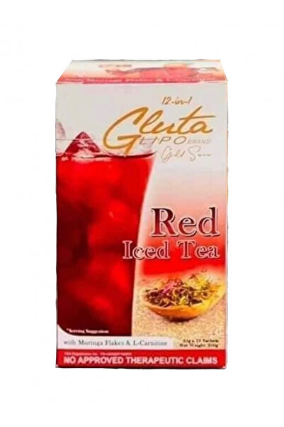 Gluta شاي مثلج أحمر من سلسلة ليبو جولد 12 في 1، 10 أكياس