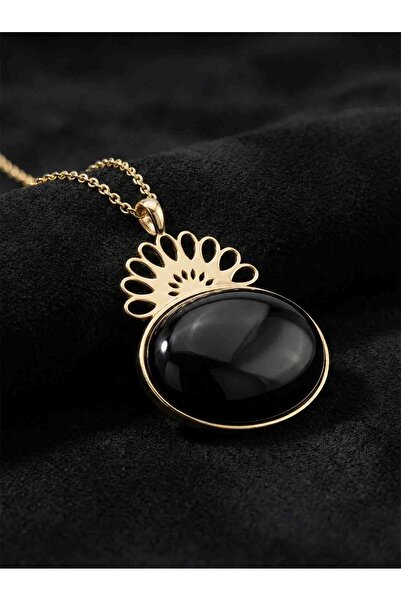 Erdobia 925 Ayar Gümüş Halef Dizisi Gözyaşı Kolyesi, Oniks Doğal Taşlı Elişi ...