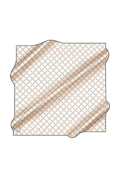 Aker Off-White 90X90 Silk Crepe Satin Scarf