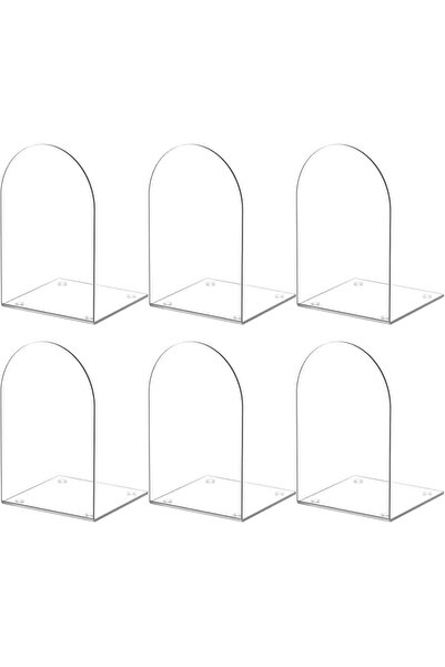 Arabest 6 قطع من فواصل الكتب الشفافة المتينة مع وسادات مانعة للانزلاق للأرفف ...