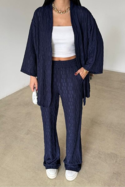 LAMİFUSTORE Patterned Double Kimono Set (Comfortable Fit)