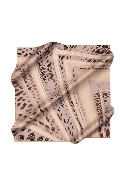 Aker Brown 90X90 Silk Crepe Satin Scarf