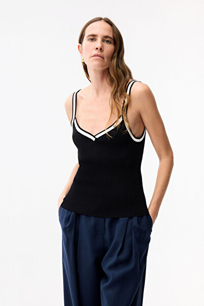 adL Kontrast İp Askılı Triko Bluz