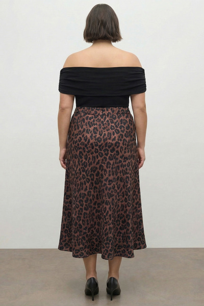 MYLİNE Fustă midi din satin cu modele