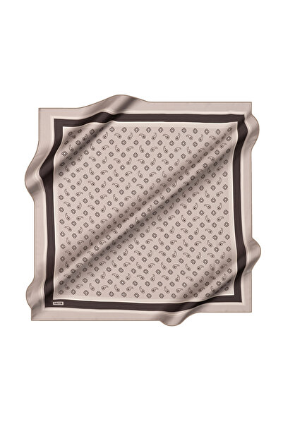 Aker Silver 90X90 Silk Crepe Satin Scarf