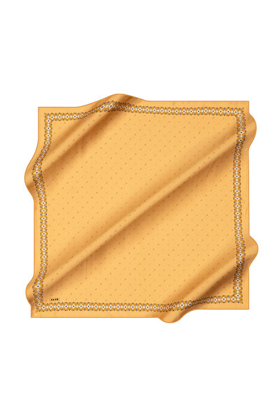 Aker Yellow 90X90 Silk Crepe Satin Scarf