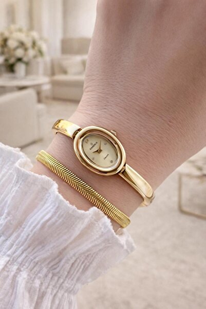 Essence ساعة يد نسائية بسوار فولاذي مقاومة للماء حتى 3 أتموسفير + سوار VS.BLK...