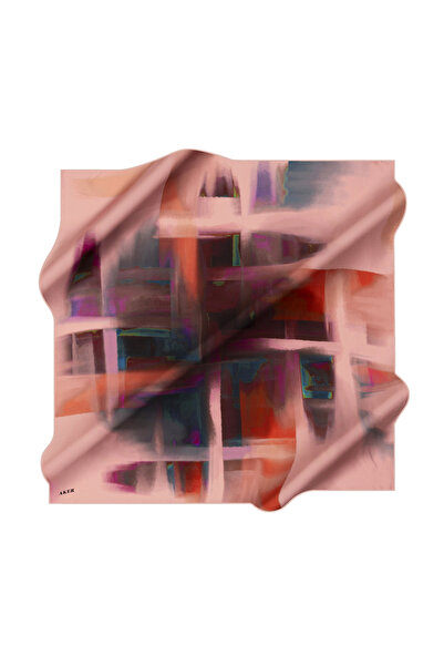 Aker Light Pink 90X90 Silk Crepe Satin Scarf
